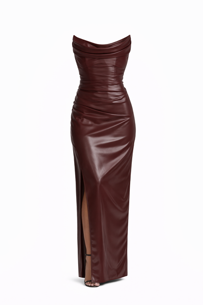 Women's Back-tie Tube Top Dress With Side Slit