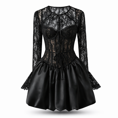 Lace Suspender Skirt Lace Strap Lace Cardigan Three-piece Set