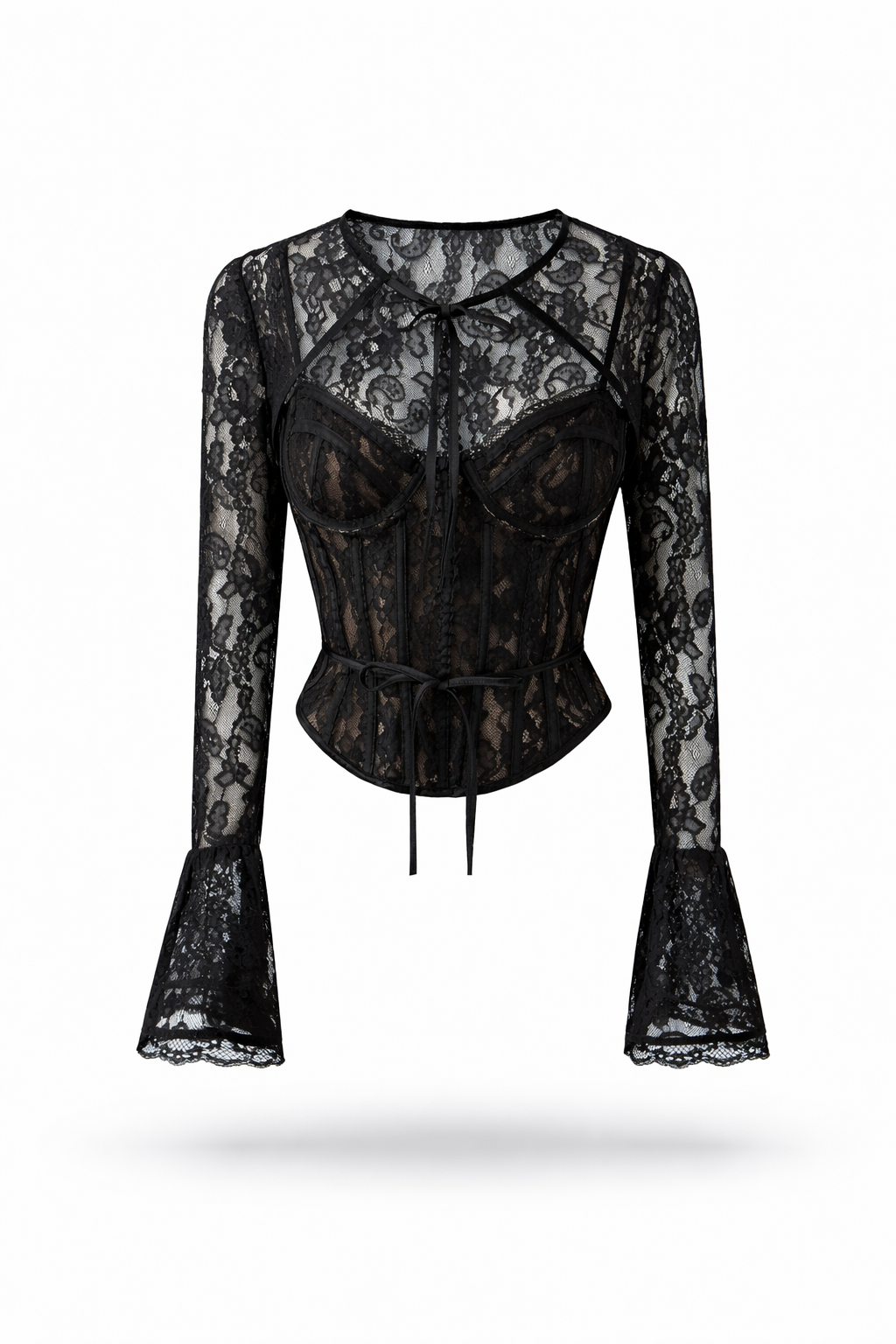 Lace Suspender Skirt Lace Strap Lace Cardigan Three-piece Set