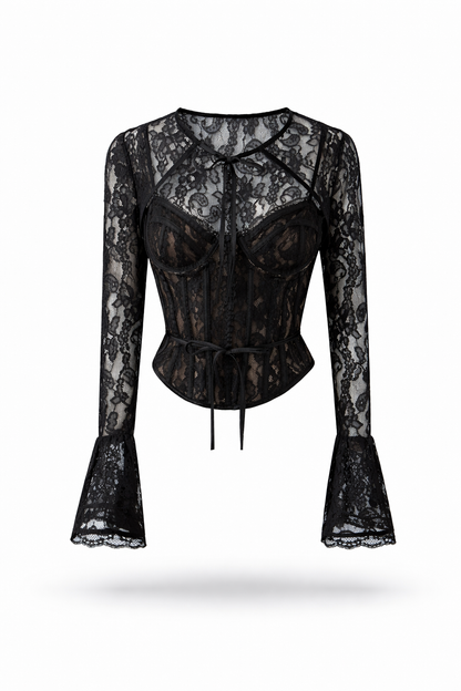 Lace Suspender Skirt Lace Strap Lace Cardigan Three-piece Set