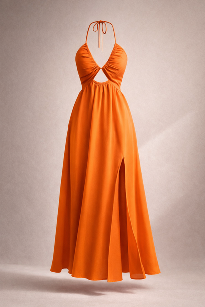 European And American-style Sexy Strapless V-neck Loose-fitting Dress