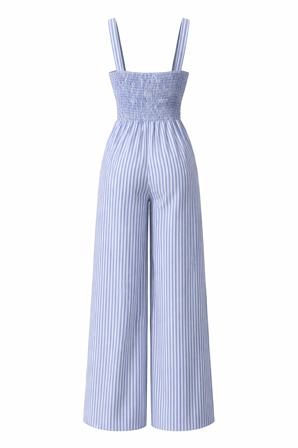 New Womens Striped V-Neck Jumpsuit With Straps