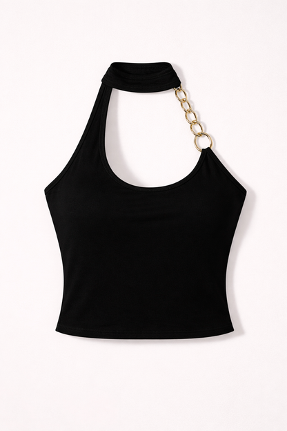 Women's Clothing Fashion Street Style Hot Girl Wear Iron Chain Halter Wrapped Chest Ultra Short Skirt Outfit
