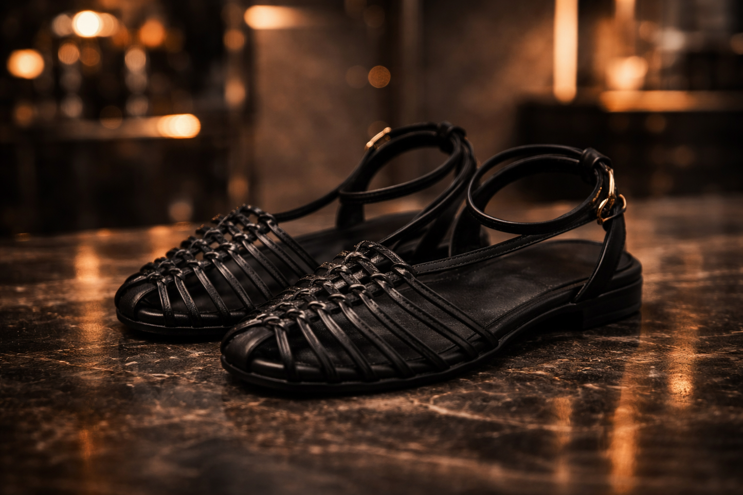 Woven Hollowed Out Vintage Sandals