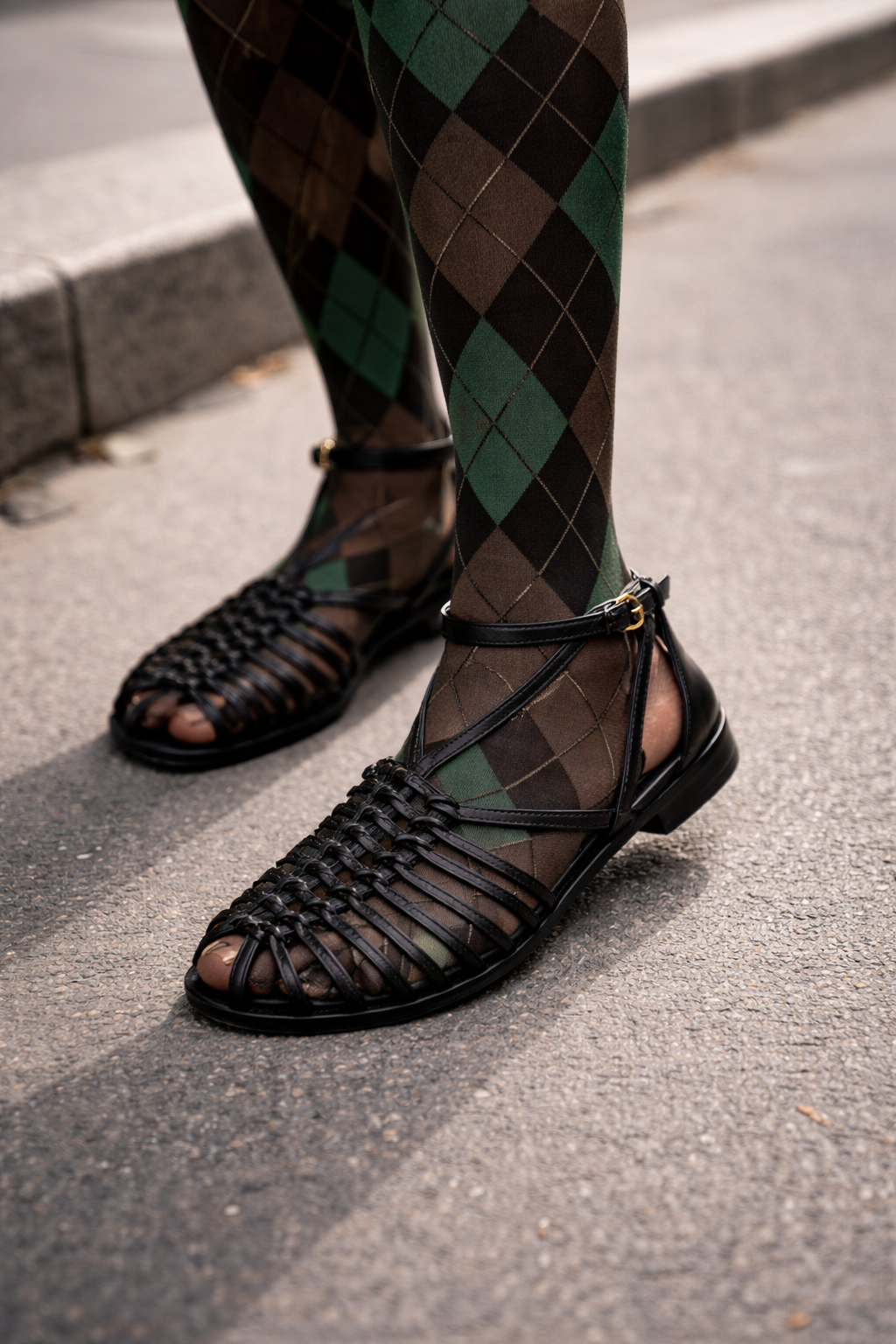 Woven Hollowed Out Vintage Sandals