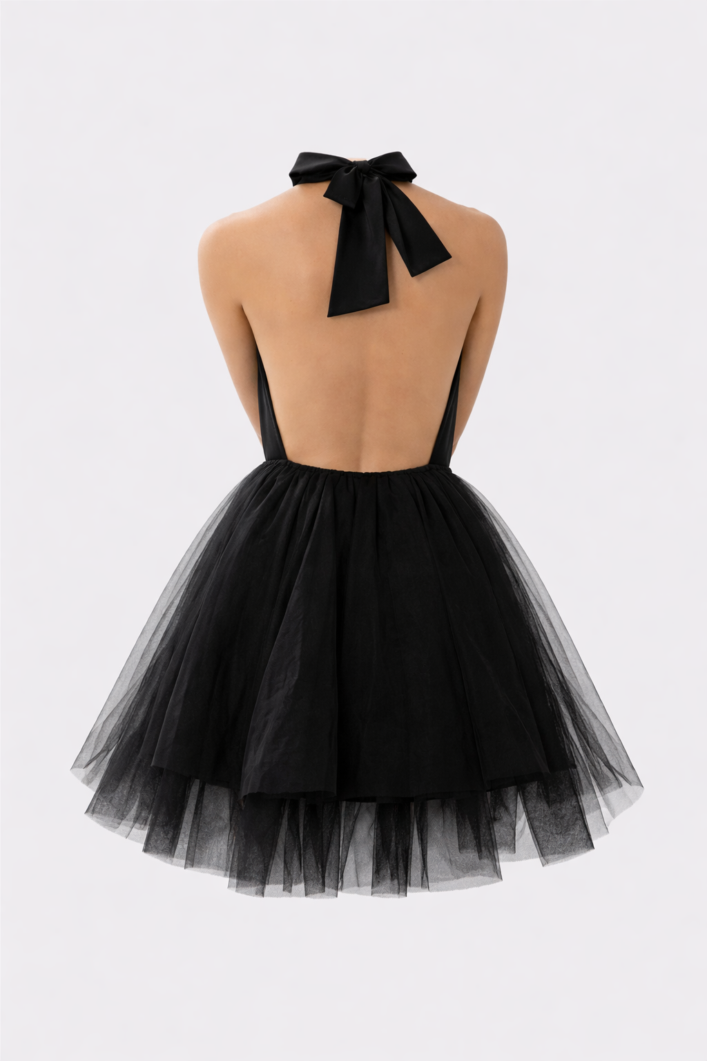 Mesh Hem Backless And Off Shoulder Dress