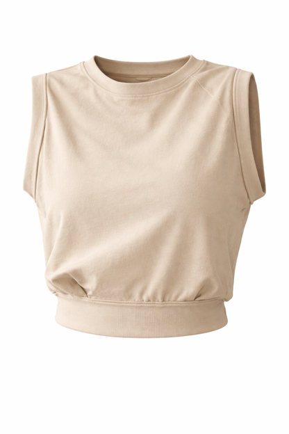 Sexy Navel-Exposed Sweatshirt Summer Loose Sleeveless T-Shirt Running Fitness Yoga Crop Tops Womens Clothing