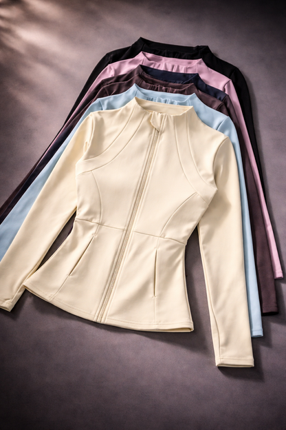 Autumn And Winter Professional Yoga Sports Coat Female Zipper Cardigan Suit