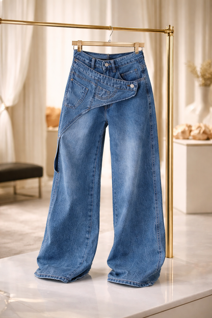 Summer Vest Jeans Loose Straight Wide Leg Pants