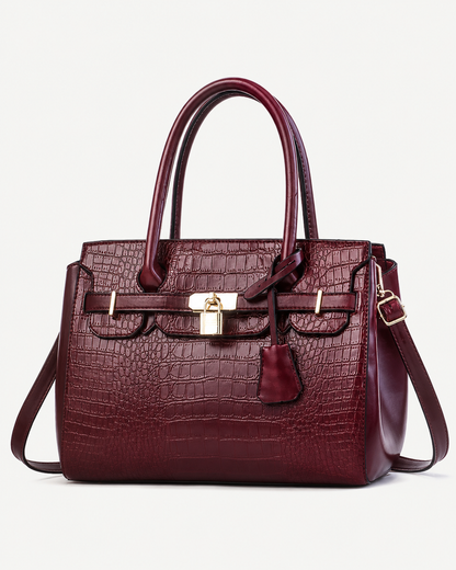 European Style Boston Handbag with Belt Detail