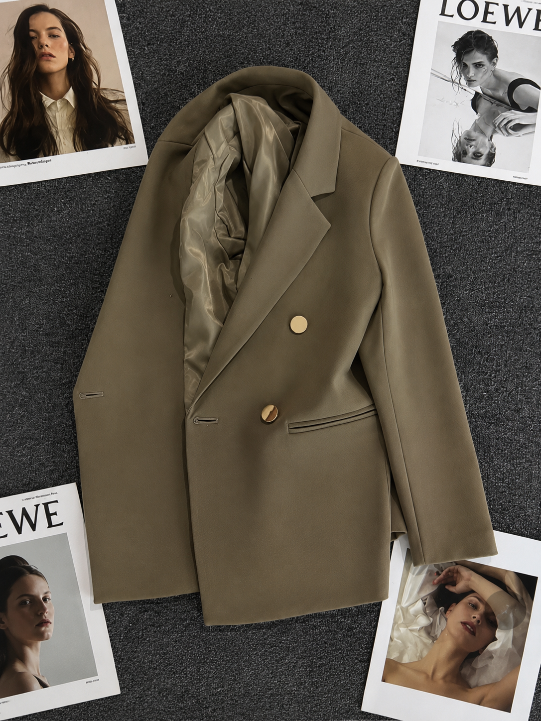 Socialite Chic Button-Detail Jacket