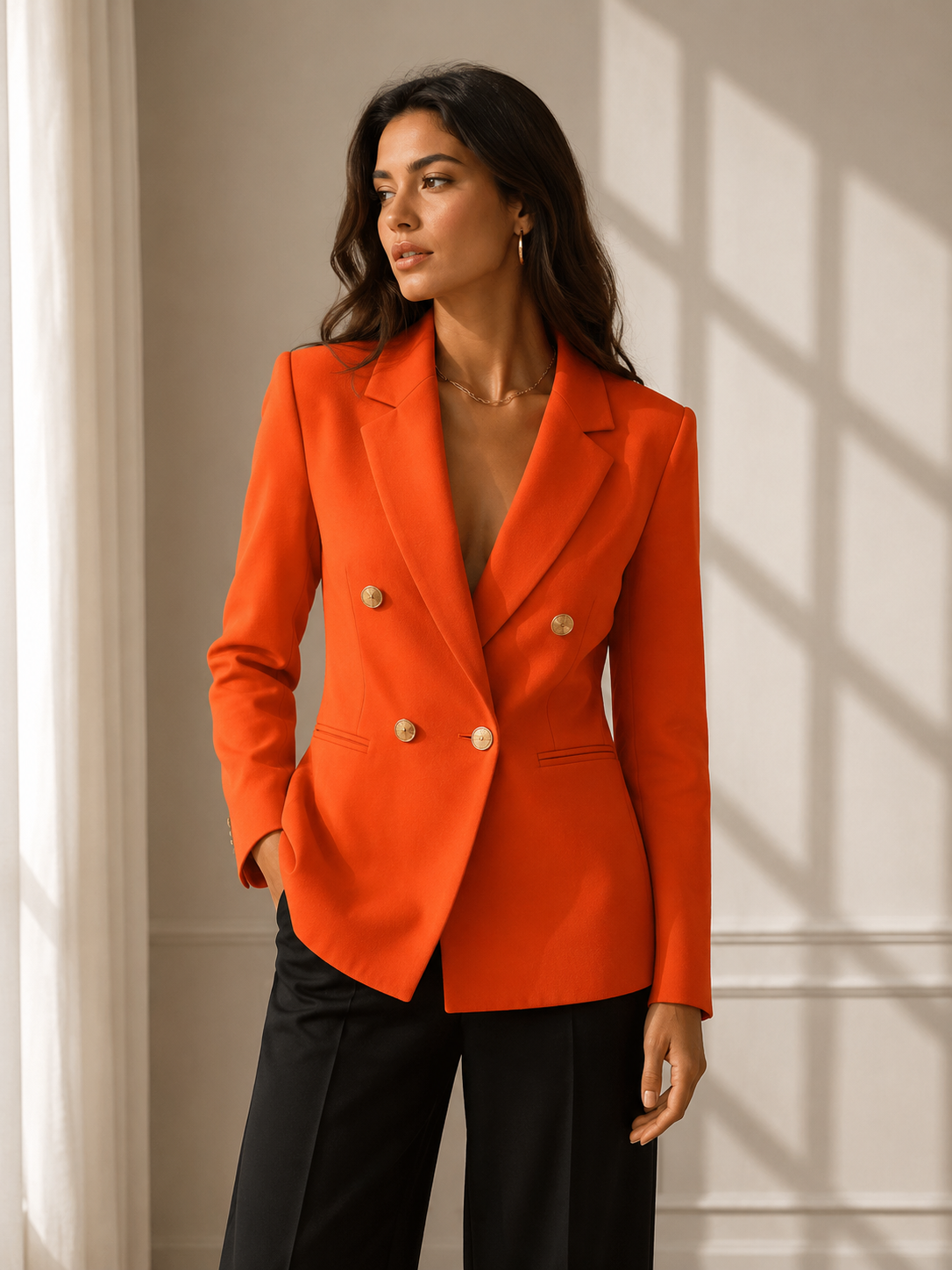 Socialite Chic Button-Detail Jacket