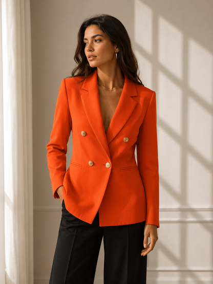 Socialite Chic Button-Detail Jacket