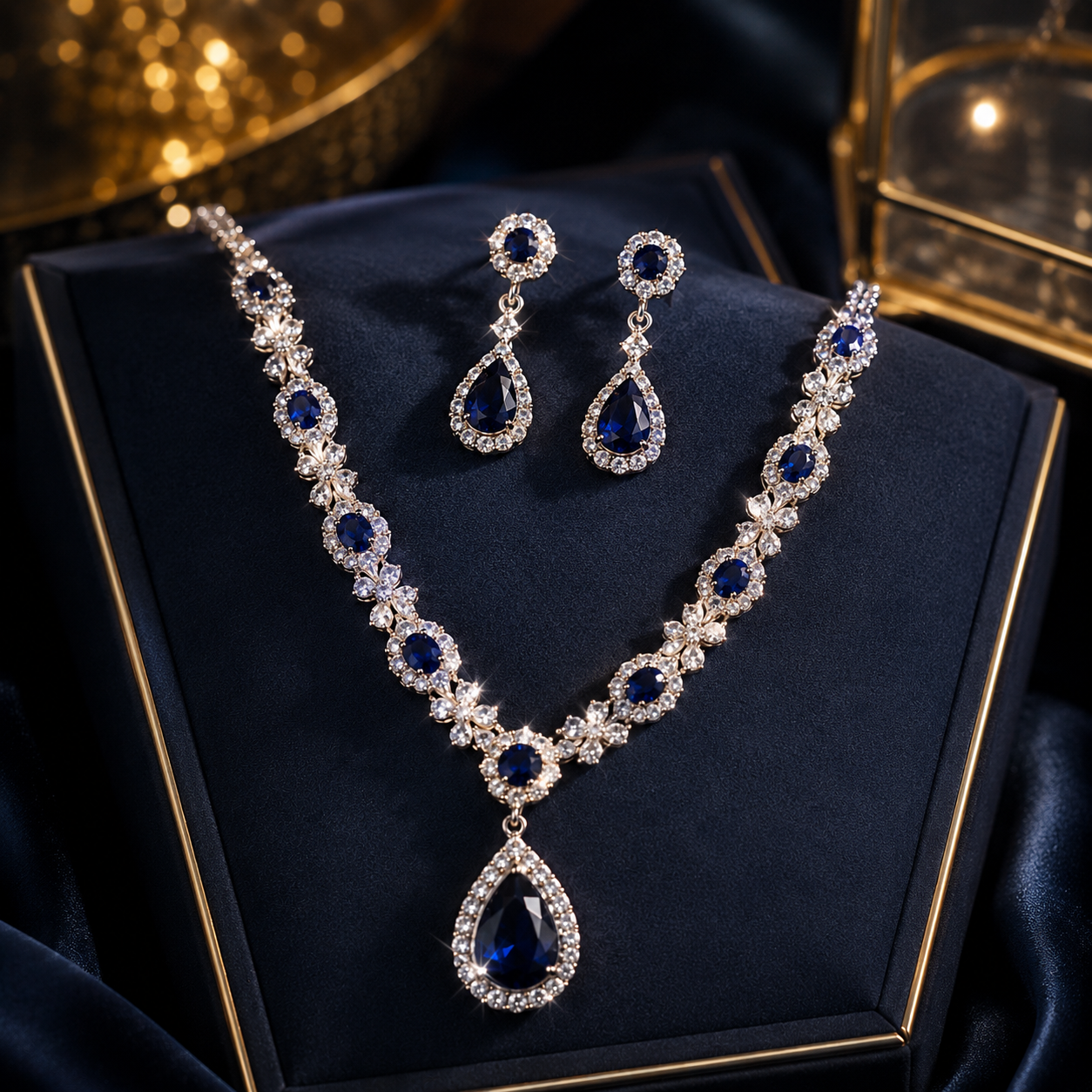 Blue Zirconia Necklace For Women