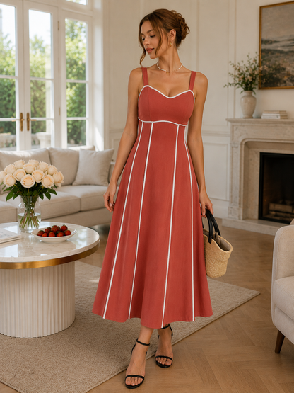 European And American Leisure Vacation Style Seaside Atmosphere Sling Dress
