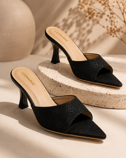 Pointed-toe Retro Presbyopic High Heel Slippers
