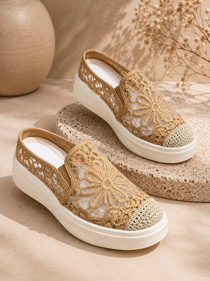 Round Toe Breathable Viscose Solid Color Low-Top Fashion Shoes