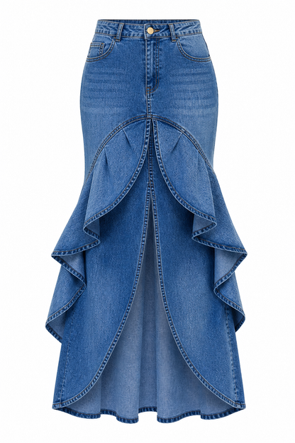 One Step Hip Denim Half-length Mermaid Skirt