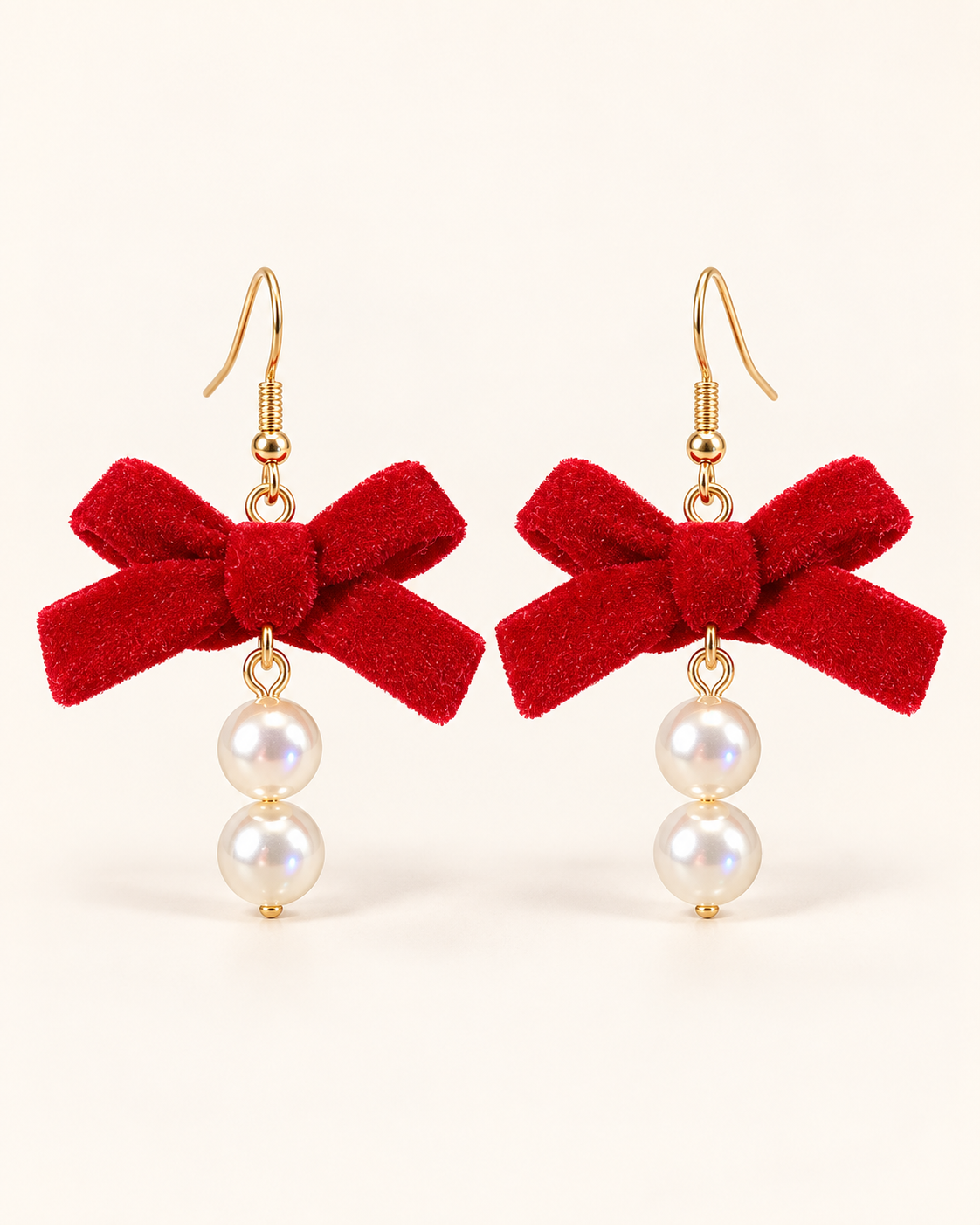 Vintage Bow Flocked Earrings
