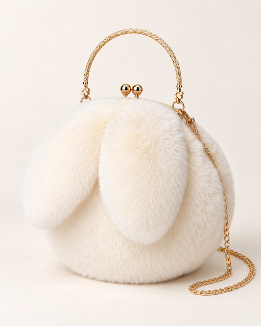 Bunny Charm Plush Mini Bag by Leonardé