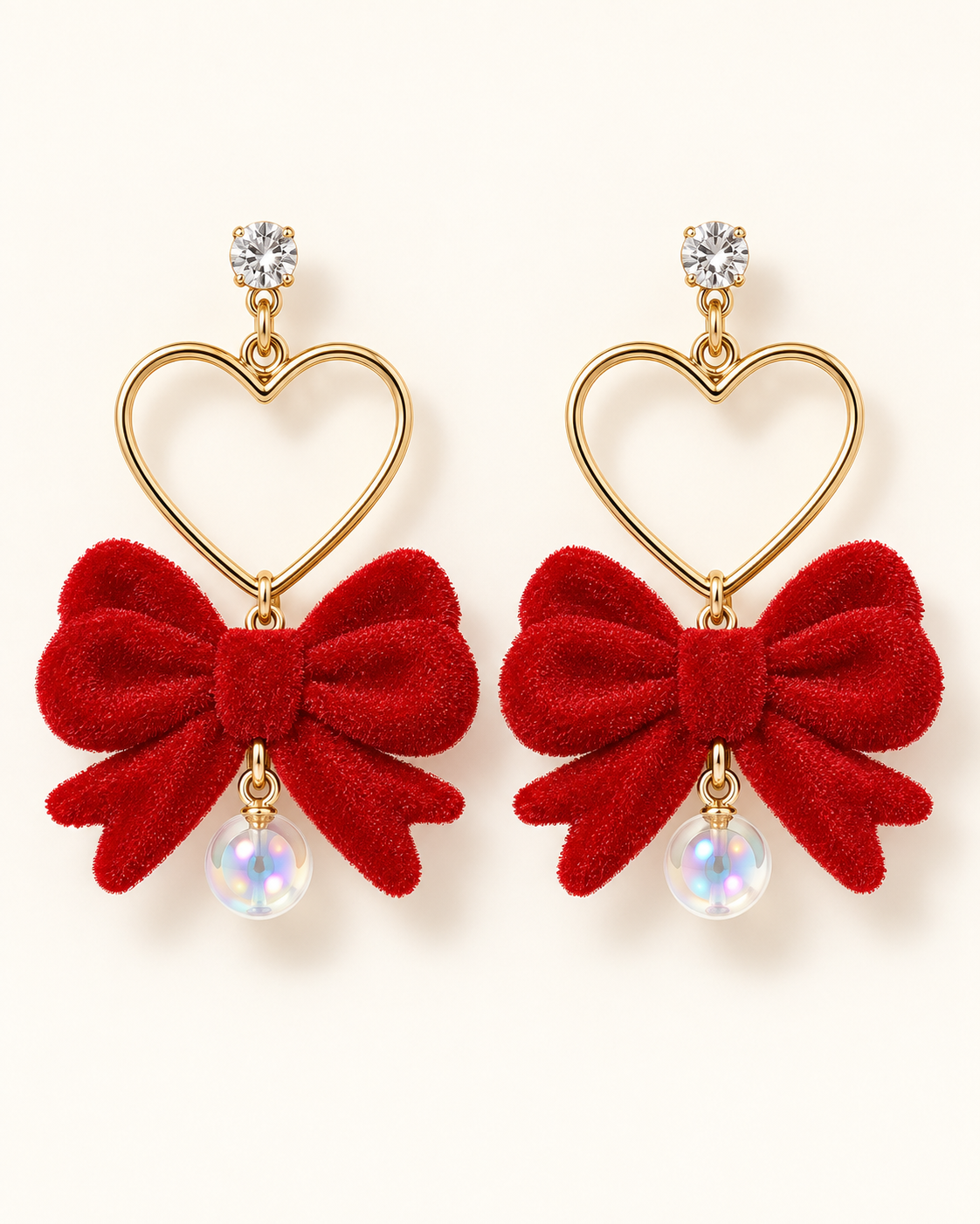 Vintage Bow Flocked Earrings