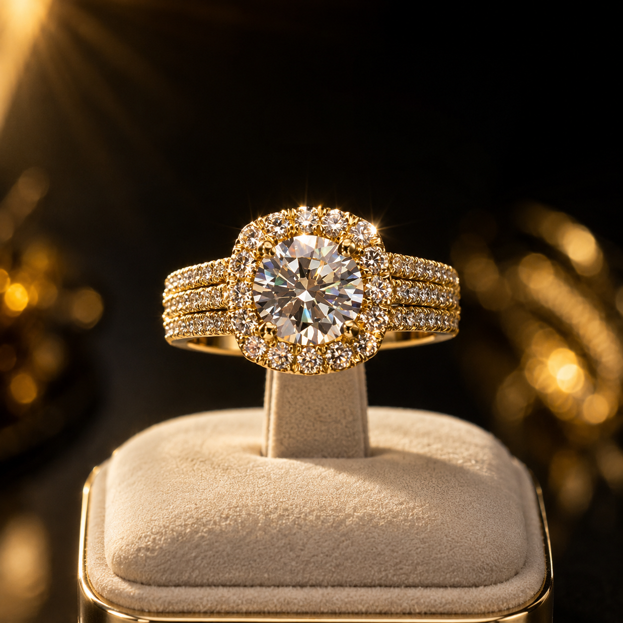 Fashion Full Diamond Zircon Copper Jewelry Wedding Rings