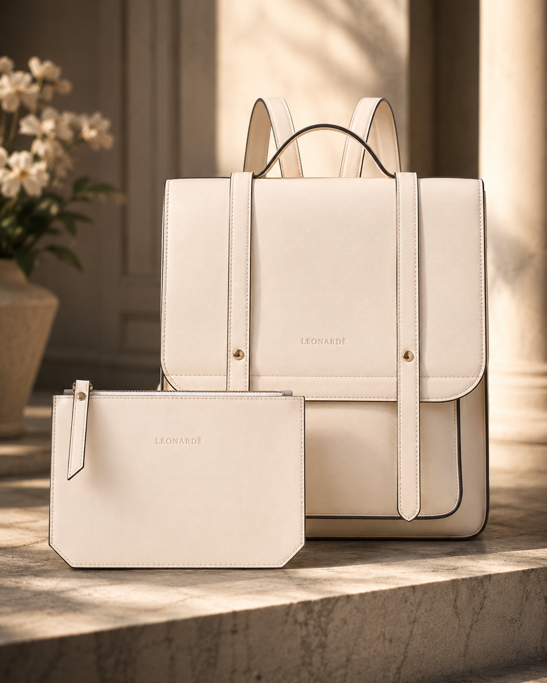 Soft leather solid color shoulder bag