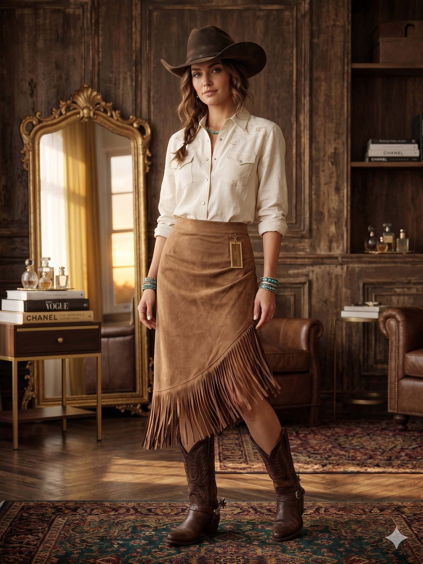 Irregular Hem Suede Midi Skirt For Women