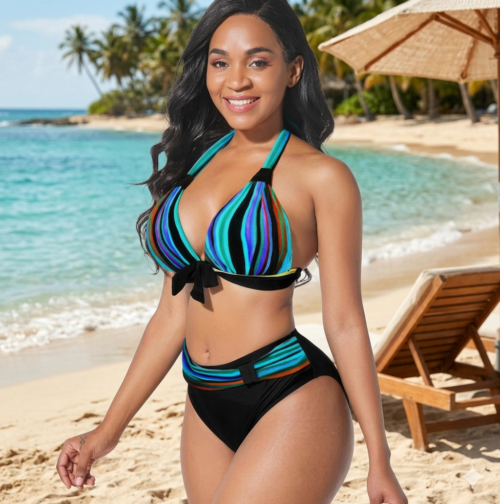 Digital Printed Swimsuit Split Bikini Swimsuit