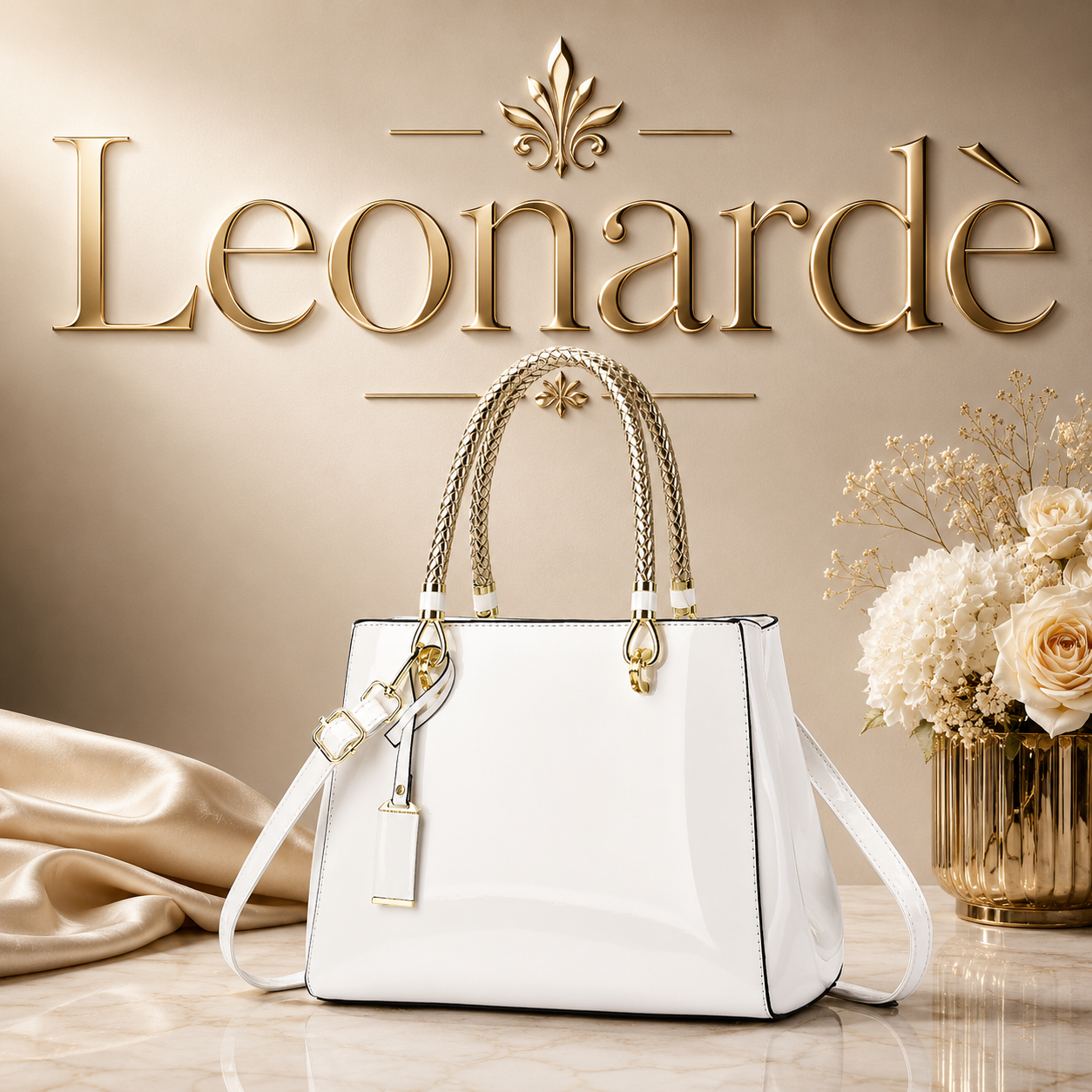 Fashionable Patent Leather Glossy Handbag Large-Capacity Casual Shoulder Crossbody Bag