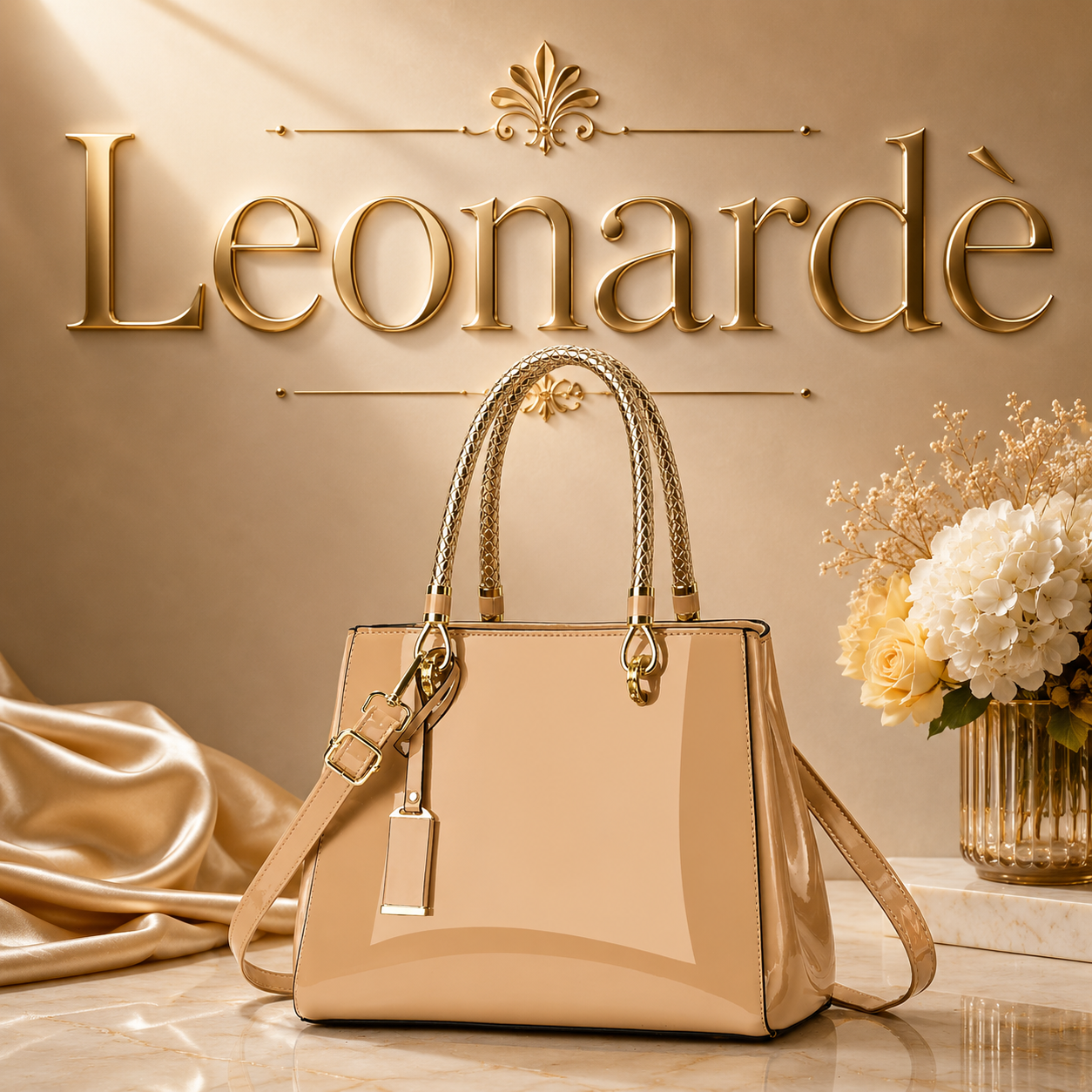 Fashionable Patent Leather Glossy Handbag Large-Capacity Casual Shoulder Crossbody Bag