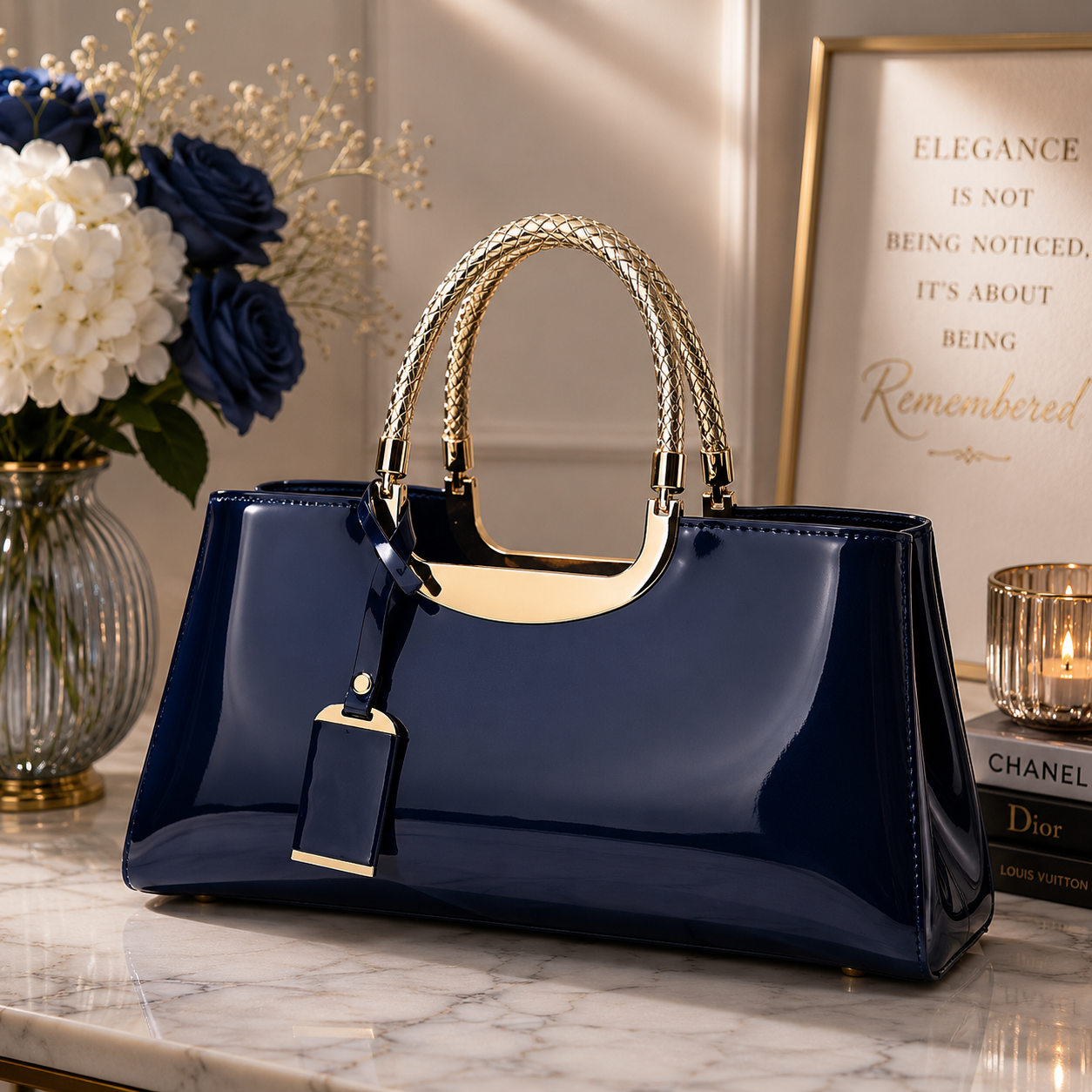 European And American Fashion Light Plastic Patent Leather Handbag