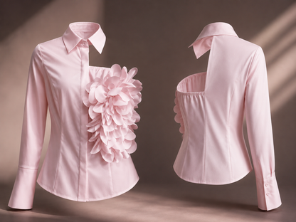 White Blouse With A One-shoulder TOP