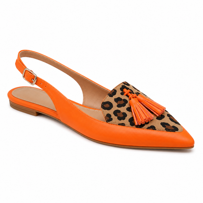Color Matching Women's Plus Size Pointed Low Heel Slingback Sandals