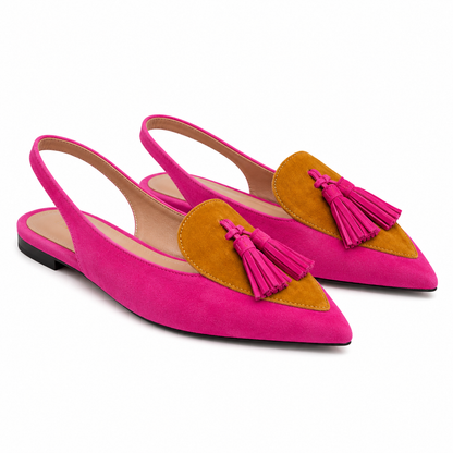 Color Matching Women's Plus Size Pointed Low Heel Slingback Sandals