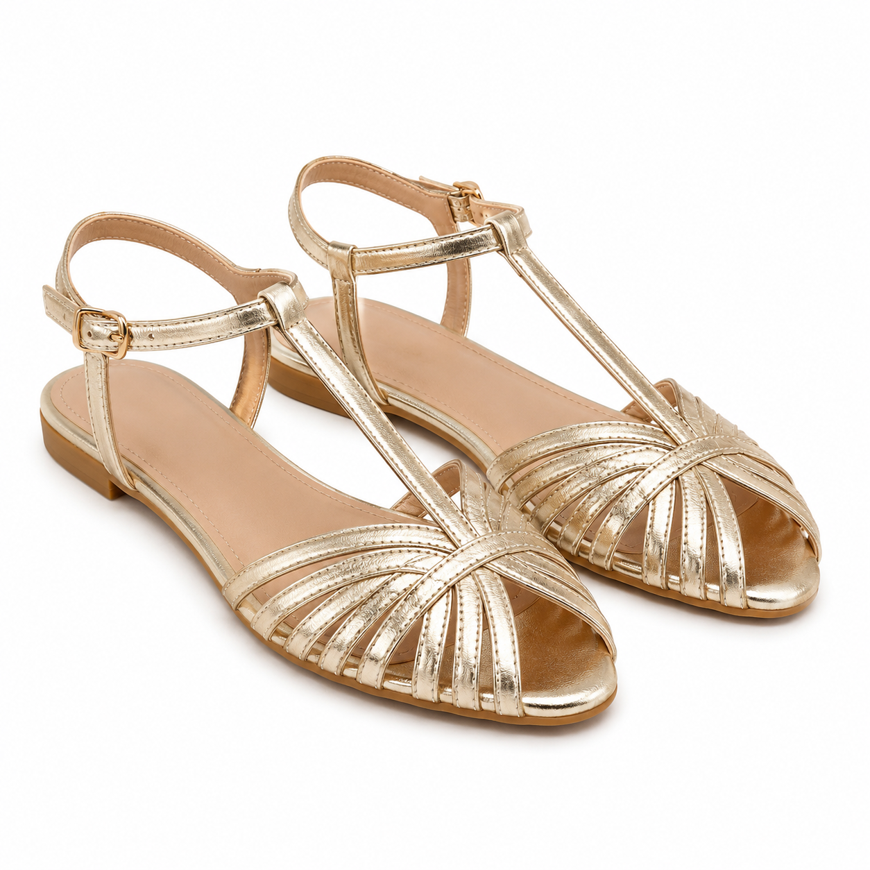 Summer Fashion Flat Peep Toe Ankle Buckle Hollow Women's Sandals