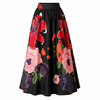 Artificial 🌼 Golden Bloom Maxi Skirt ✨ Skirt