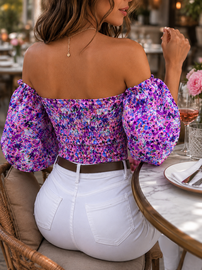 Women's Boho Print Short Sleeve Top