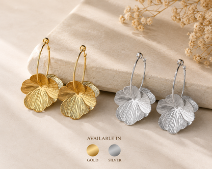 Metal Hollow Flowers Ear Ring All-match Fashion Earrings