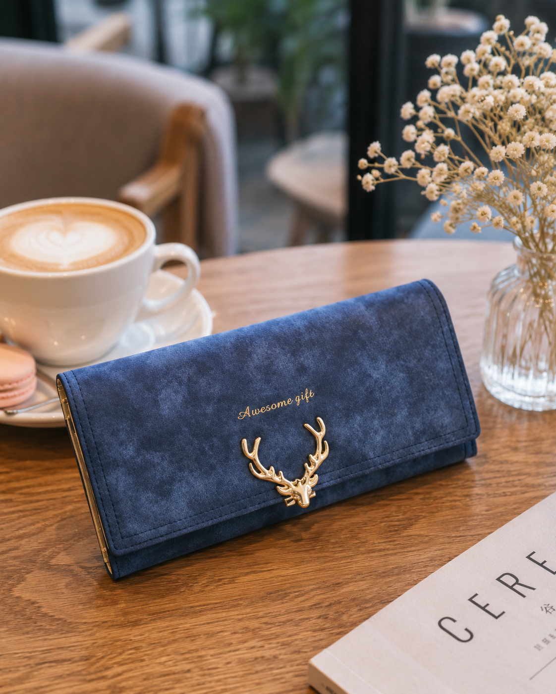 Korean Fashion Frosted Deer Woman Bag Multi Card Holding Bag Coin Purse