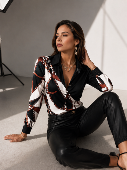 Luxury Printed Patchwork Blouse – Available in Multiple Colors & Stylish Designs