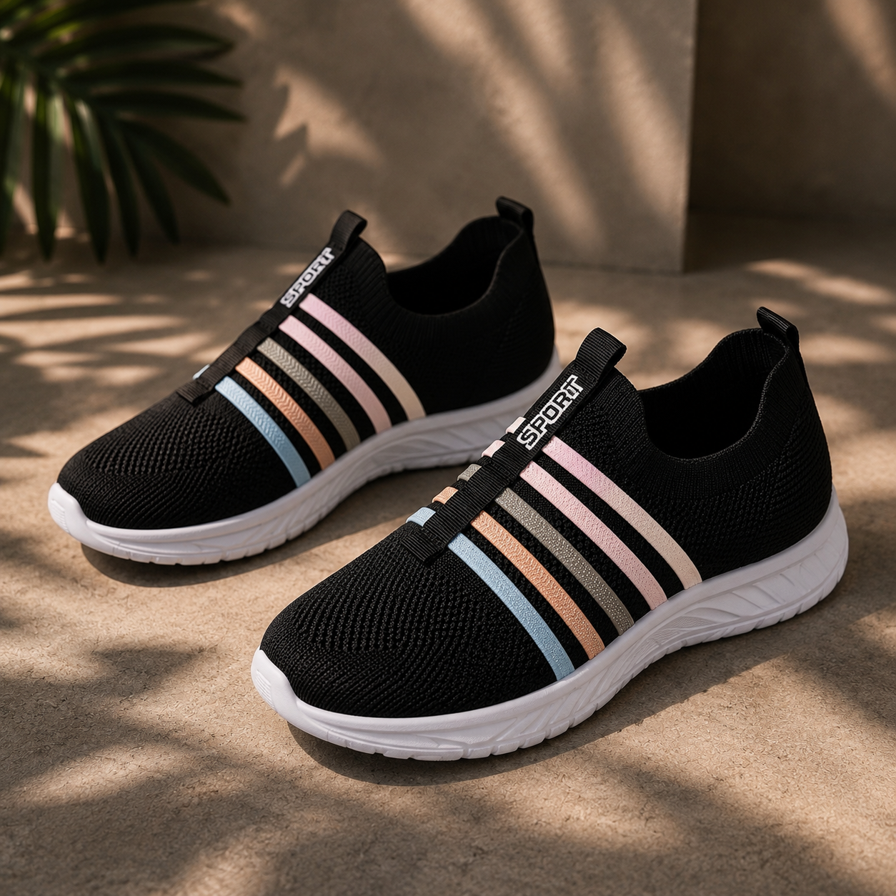 Breathable Flyknit Slip-On Casual Shoes