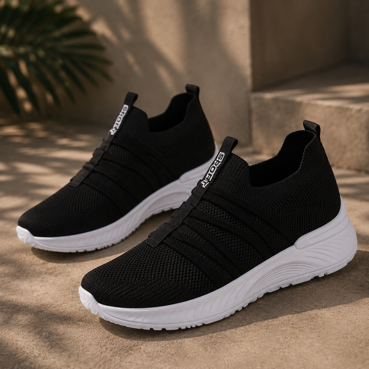 Breathable Flyknit Slip-On Casual Shoes
