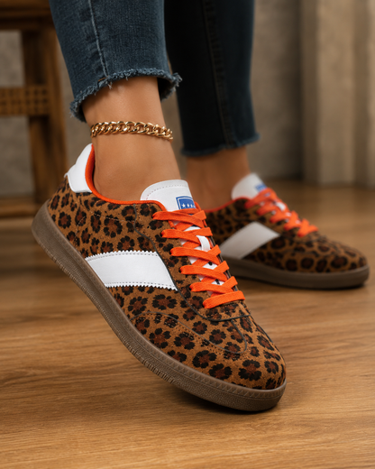 Leopard-print Casual Flat Sneakers