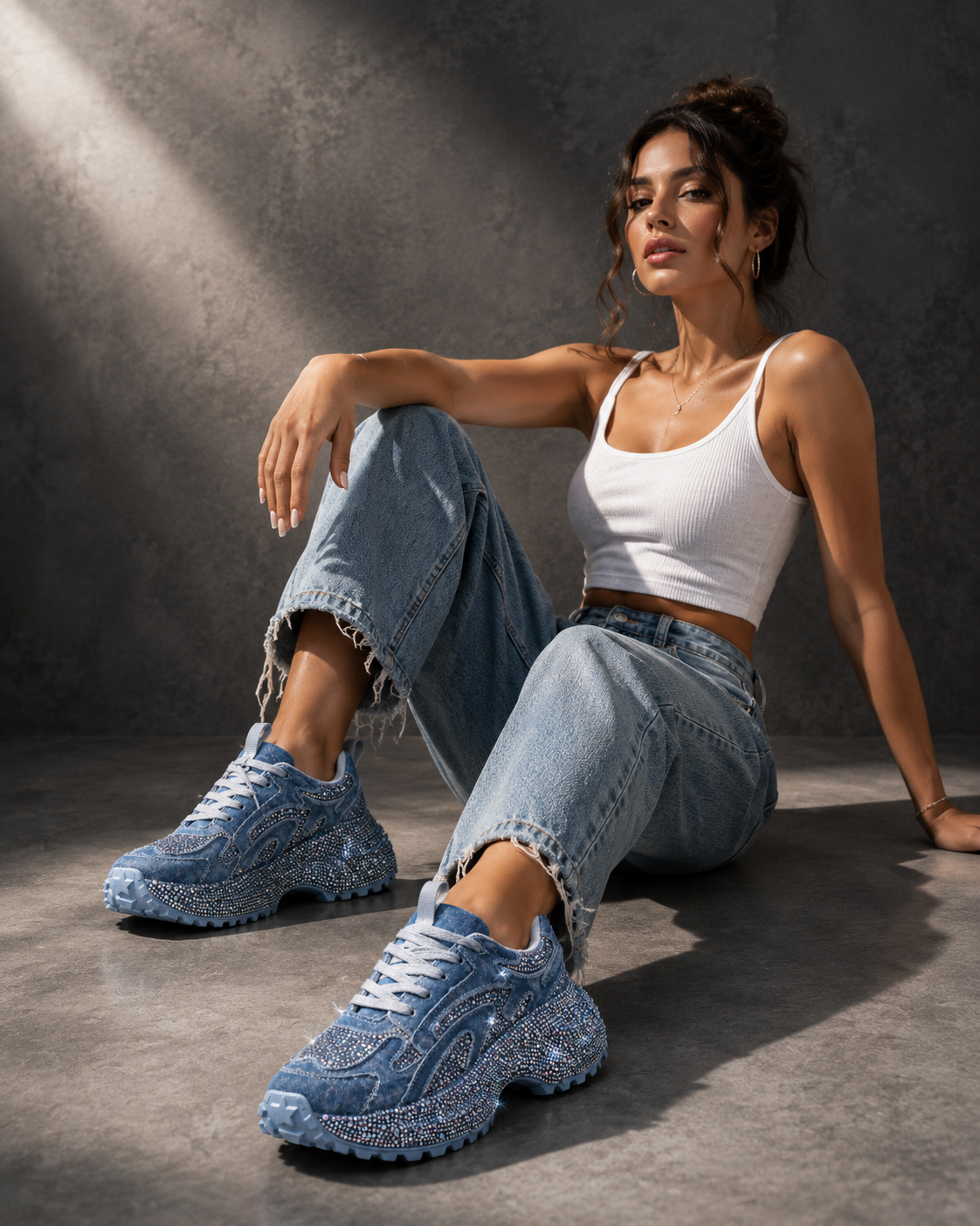Womens Stylish Versatile Height-increasing Thick-soled Casual Sneakers