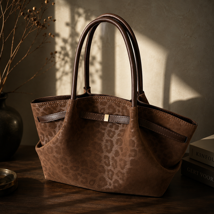Retro Suede Tote Handbag Commuter Shoulder Bag