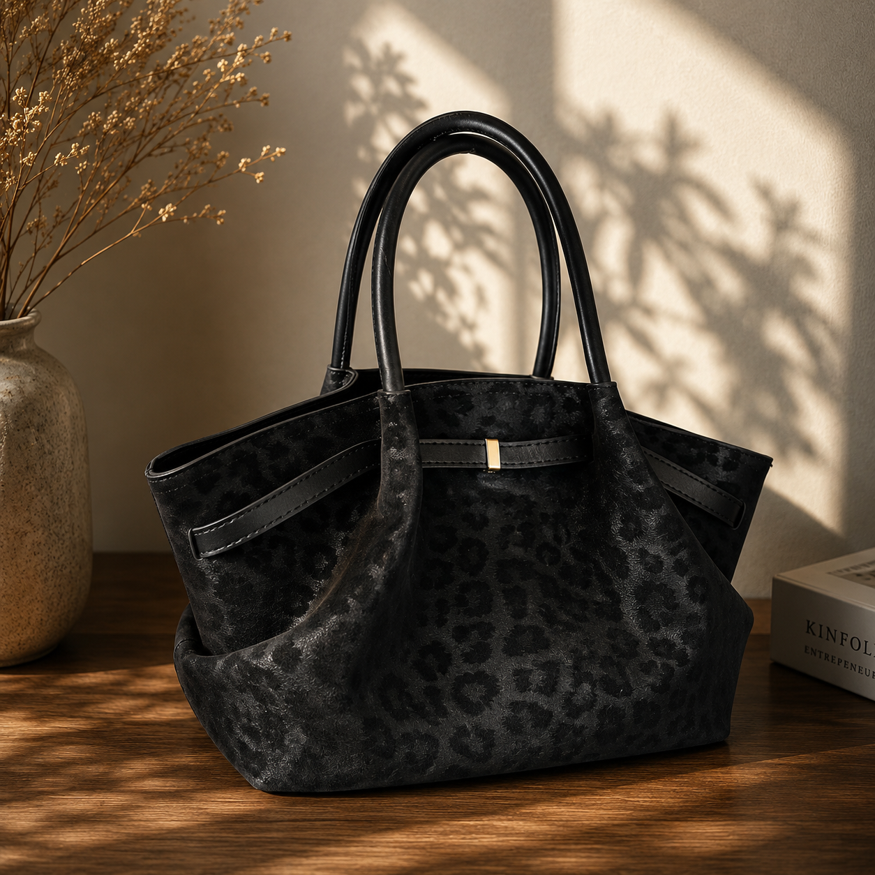 Retro Suede Tote Handbag Commuter Shoulder Bag