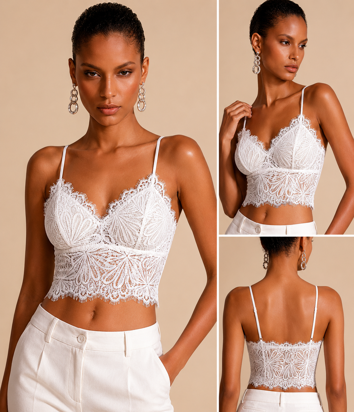 Lace Anti-Glare Underwear Women'S No Steel Ring Vest Beauty Back Base Suspender Bra