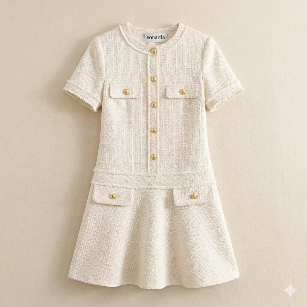 Round Neck Pullover Texture Short Dress