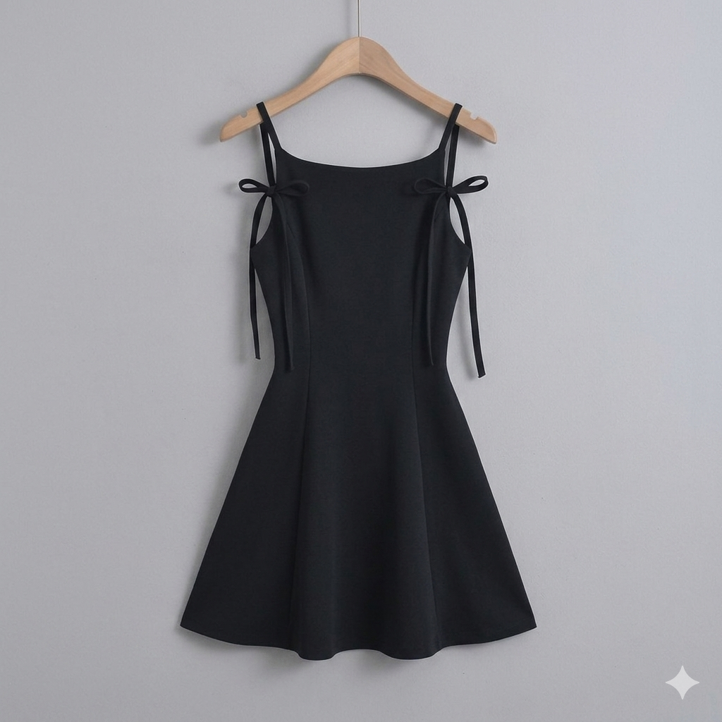 Temperament Bow Suspenders Dress Women